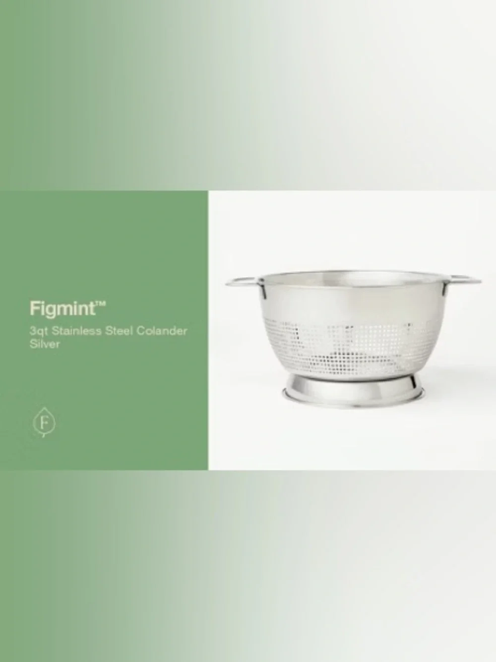 3qt Stainless Steel Colander Silver - Figmint